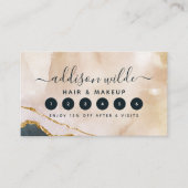 Script Waterverf Roze Zwart Goud Marmer Zakelijk Klantenkaartje (Voorkant)