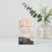 Script Waterverf Roze Zwart Goud Marmer Zakelijk Kortingskaartje (Staand voorkant)