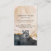 Script Waterverf Roze Zwart Goud Marmer Zakelijk Kortingskaartje (Achterkant)