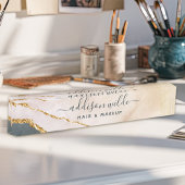 Script Waterverf Roze Zwart Goud Marmer Zakelijk Naambordje