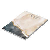 Script Waterverf Roze Zwart Goud Marmer Zakelijk Notitieblok (Linkerzijde)