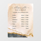 Script Waterverf Roze Zwart Goud Openingstijden Raamsticker (Vel)