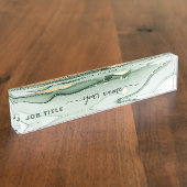 Script Waterverf Saliegroen Goud  Naambordje (Zijkant)