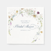 Script Waterverf Wildflower Vrijgezellenfeest Servet (Voorkant)