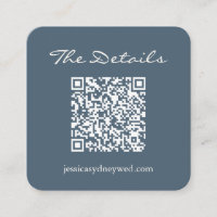 Script Weddenschap RSVP Details QR Code Dark Blue