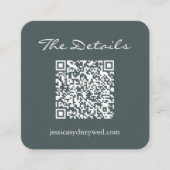 Script Weddenschap RSVP Details QR Code donkerder  Informatiekaartje (Voorkant)