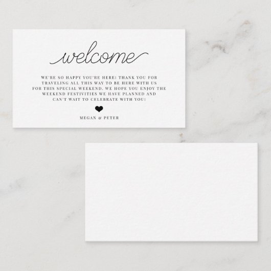 Script Weddenschap Welkomsttas Invoegen kaart (Voorkant / Achterkant)