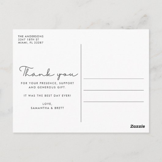 Script Wedding 3 Foto Bedankt Briefkaart (Achterkant)