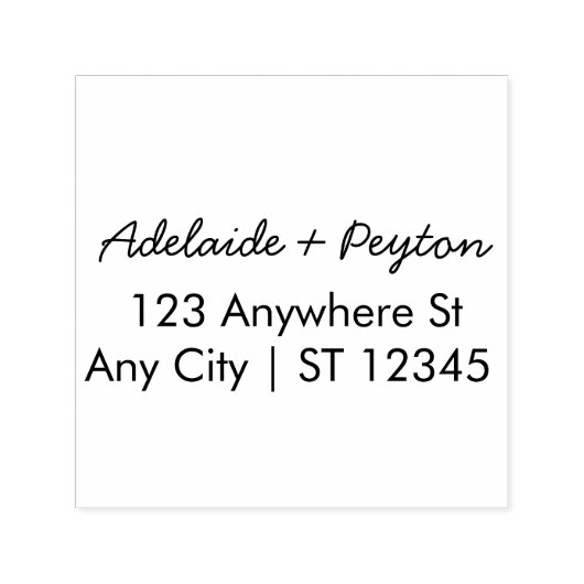 Script Wedding Address Zelfinktende Stempel (Design)