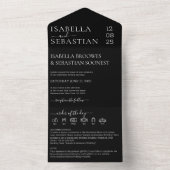 Script Wedding Black All in one save the date Uitnodiging (Binnen)