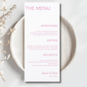 Script Wedding Dinner Minimalist Wedding Reception Menu