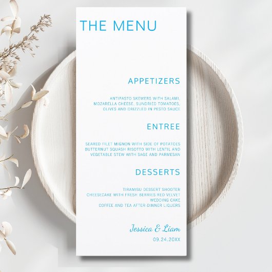 Script Wedding Dinner Minimalist Wedding Reception Menu