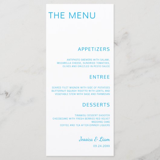 Script Wedding Dinner Minimalist Wedding Reception Menu (Voorkant)