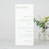 Script Wedding Dinner Minimalist Wedding Reception Menu (Staand voorkant)