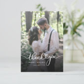 Script Wedding-foto met handschrift Bedankkaart (Staand voorkant)
