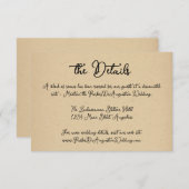 Script Wedding Information Details Enclosure Kaart (Voorkant / Achterkant)