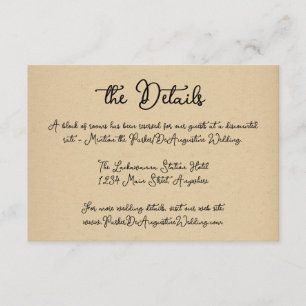 Script Wedding Information Details Enclosure Kaart