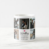 Script Wedding Memories Heart Couple Photo Collage Koffiemok (Center)