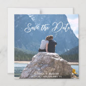 Script Wedding Sla de datummagneten op met foto Magnetische Uitnodiging (Voorkant)