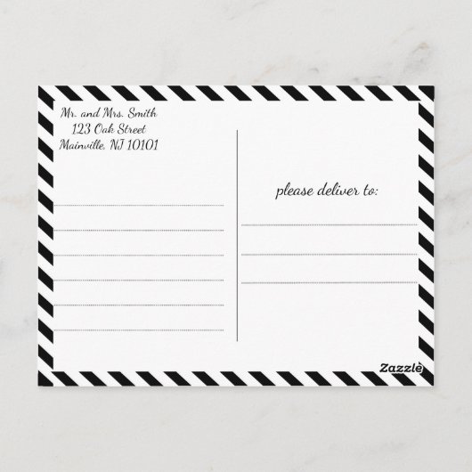 Script Wedding Thank You Post Card Briefkaart (Achterkant)