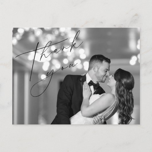 Script Wedding Thank You Post Card Briefkaart (Voorkant)