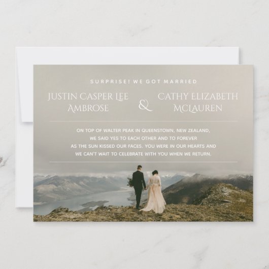 Script Wegekgepakte Huwelijksaankondigingskaart Kaart (Achterkant)