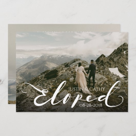 Script Wegekgepakte Huwelijksaankondigingskaart Kaart (Voorkant / Achterkant)