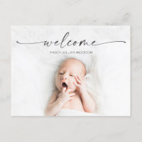 Script Welcome Baby Birth Announding Photo
