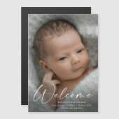 Script Welkom Baby Foto Geboorte Aankondiging (Voorkant / Achterkant)
