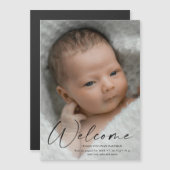 Script Welkom Baby Foto Geboorte Aankondiging (Voorkant / Achterkant)