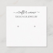 Script White Classic en Chic Jewelry Display Kaart Vierkante Visitekaartje (Voorkant)