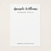  script white earing display cards visitekaartje (Voorkant)