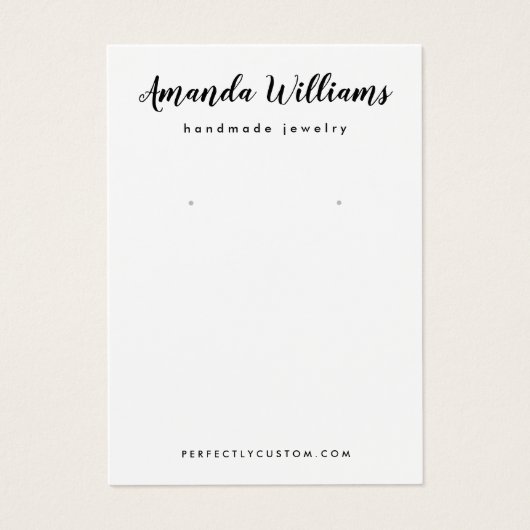 script white earing display cards visitekaartje (Voorkant)