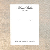  Script White Earring Display Kaart