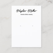 Script White Earring Display Visitekaartje (Voorkant)
