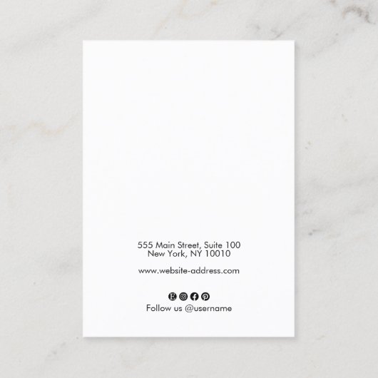 Script White en Gold Earring Jewelry Display Visitekaartje (Achterkant)