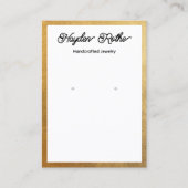 Script White en Gold Earring Jewelry Display Visitekaartje (Voorkant)