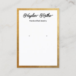 Script White en Gold Earring Jewelry Display Visitekaartje