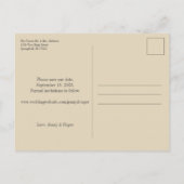 Script White Font De datum opslaan Aankondigingskaart (Achterkant)