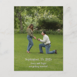 Script White Font De datum opslaan Aankondigingskaart