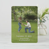 Script White Font De datum opslaan Kaart (Staand voorkant)