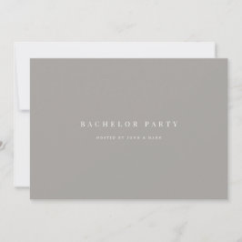 Script White & Grey Bachelor Party Invitation Kaar Kaart