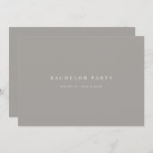 Script White & Grey Bachelor Party Invitation Kaar Kaart (Voorkant / Achterkant)