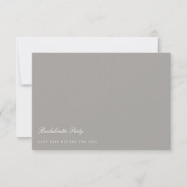 Script White & Grey Bachelorette Party Kaart