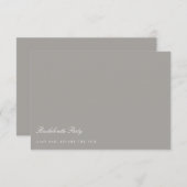Script White & Grey Bachelorette Party Kaart (Voorkant / Achterkant)