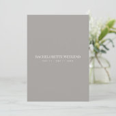 Script White & Grey Bachelorette Weekend Kaart (Staand voorkant)