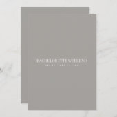 Script White & Grey Bachelorette Weekend Kaart (Voorkant / Achterkant)
