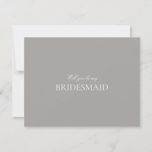 Script White & Grey Bridesmaid Proposal Kaart (Voorkant)