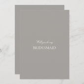 Script White & Grey Bridesmaid Proposal Kaart (Voorkant / Achterkant)