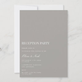 Script White & Grey Reception Invitation Kaart